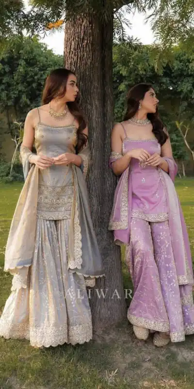 Alternative view of Fancy Lavender Organza Silk Sequence Work Salwar Suit