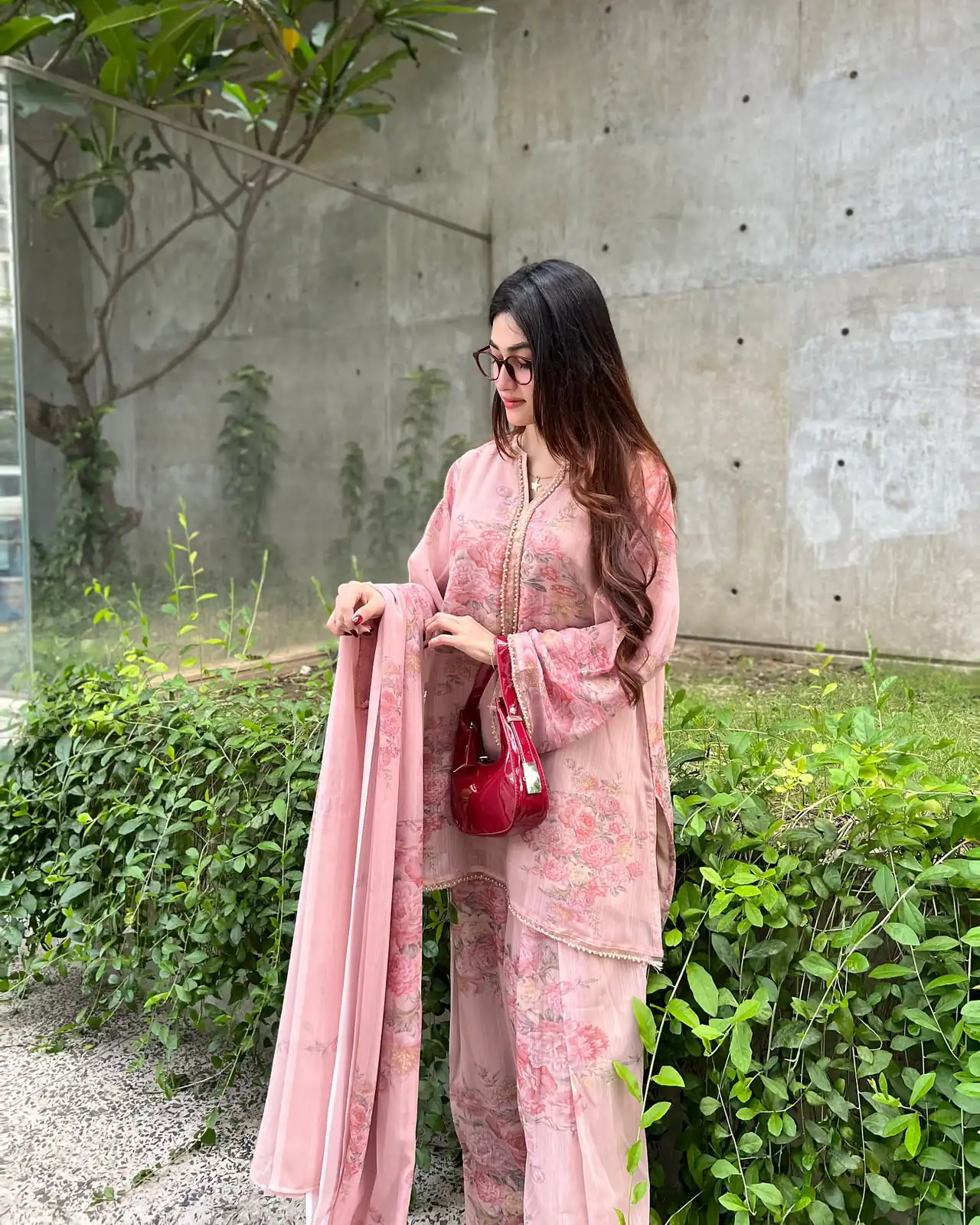 Fancy Light Pink Faux Georgette Digital Print Salwar Suit
