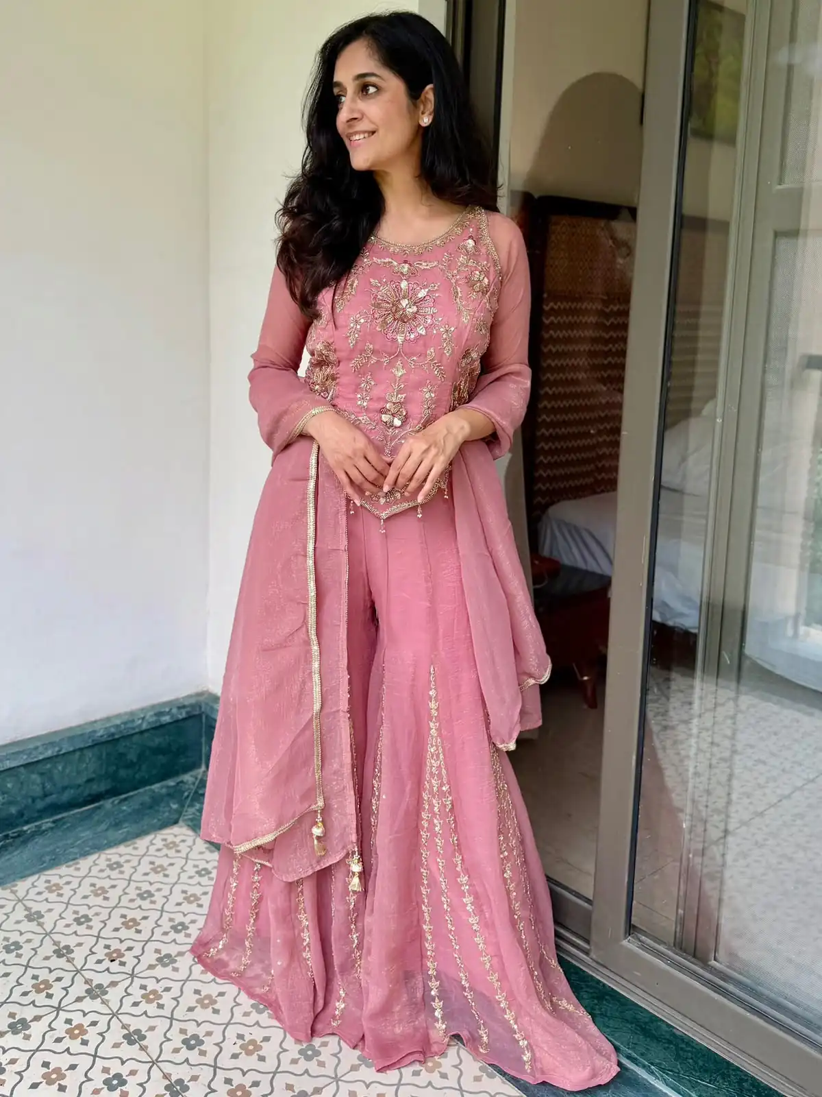 Perfect Pink Fendy Silk Embroidery Work Salwar Suit - Image 3
