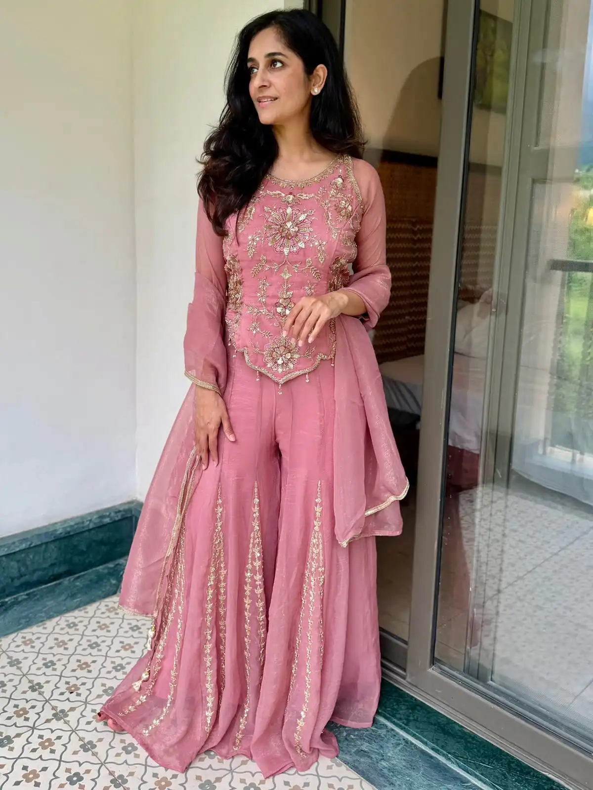 Perfect Pink Fendy Silk Embroidery Work Salwar Suit - Image 2