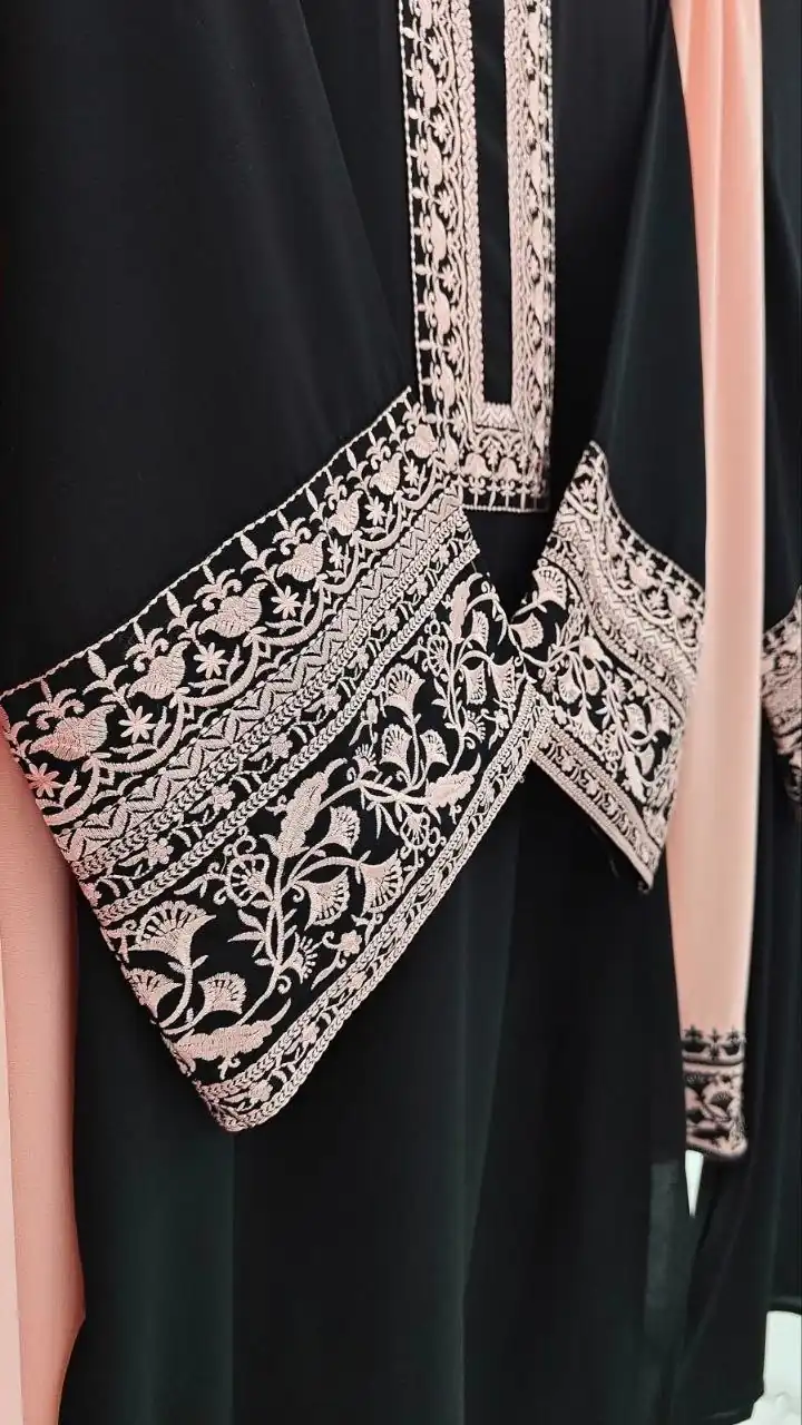 Stylist Black Rayon Cotton Thread Work Kurti - Image 6