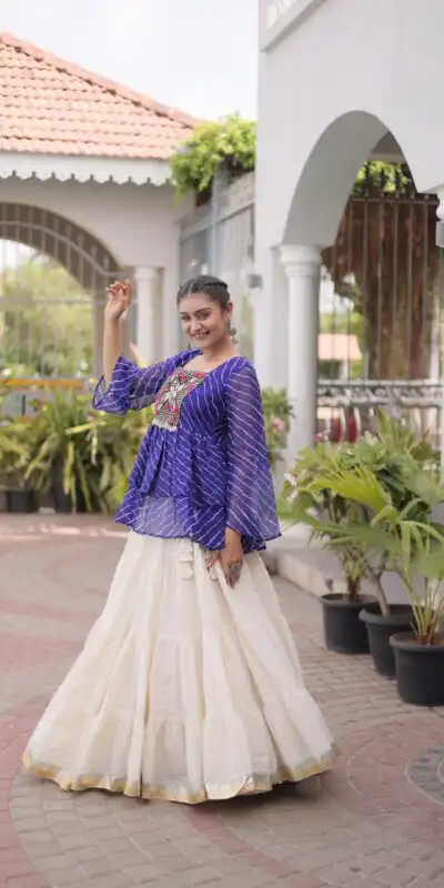KA 5074 Blue Kora Cotton Lehenga Choli erfect for Wedding, Party, Haldi, Traditional Day, Makar Sankranti – . Special Price ₹2849. Delivery 4-6 Working | Bollywood Lehenga, Creative Lehenga, Designer Lehenga, Embroidered Lehenga, Lehenga, Party Wear Lehenga