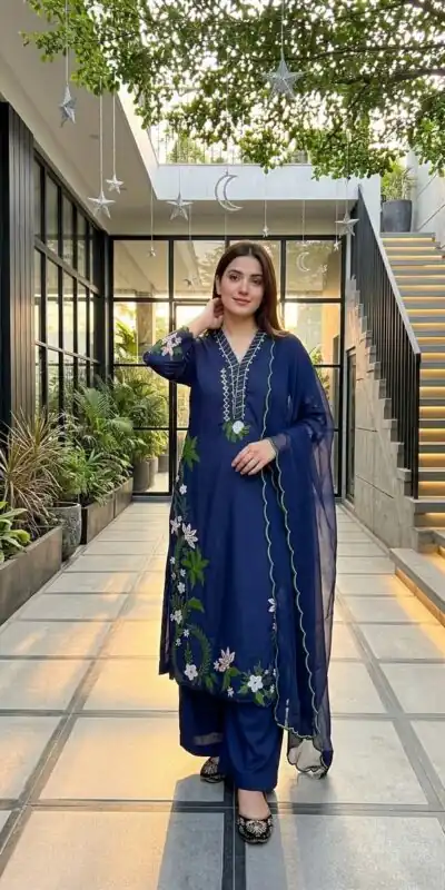 ST 249 Blue Roman Silk Salwar Suit with Sequins Work & Embroidery Work. Available at ₹2099 only. Delivery 4-6 Working Days. Shop now. | Jump Suits, Straight Suits, Casual Suits, Creative suits, Designer Suits, Palazzo Suits, Party Wear Suits, Patiala Suits, Salwar suit