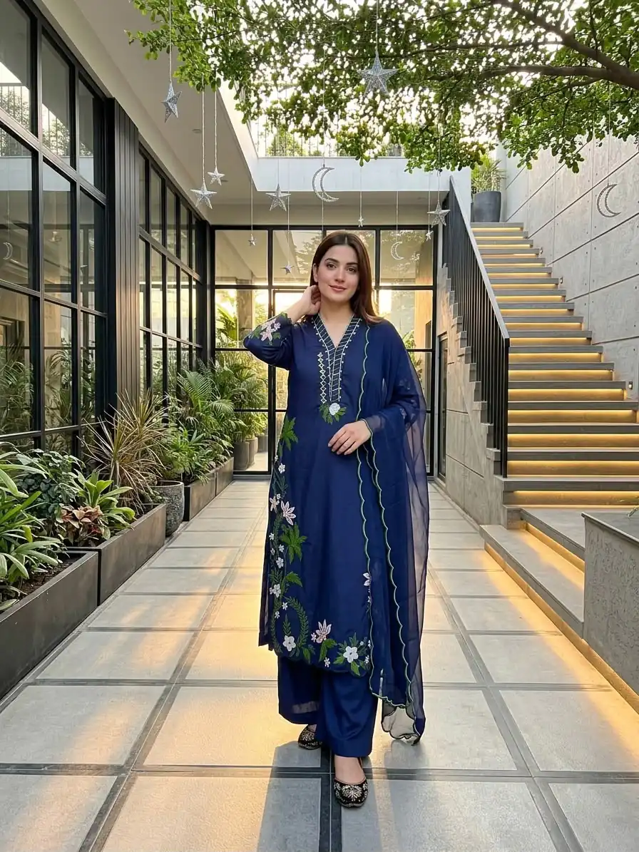 ST 249 Blue Roman Silk Salwar Suit with Sequins Work & Embroidery Work. Available at ₹2099 only. Delivery 4-6 Working Days. Shop now. | Jump Suits, Straight Suits, Casual Suits, Creative suits, Designer Suits, Palazzo Suits, Party Wear Suits, Patiala Suits, Salwar suit