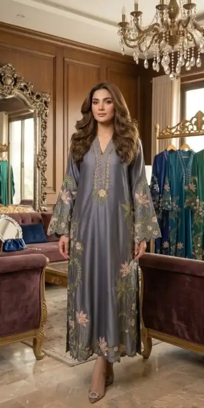 ST 249 Grey Roman Silk Salwar Suit with Sequins Work & Embroidery Work. Available at ₹2099 only. Delivery 4-6 Working Days. Shop now. | Jump Suits, Straight Suits, Casual Suits, Creative suits, Designer Suits, Palazzo Suits, Party Wear Suits, Patiala Suits, Salwar suit