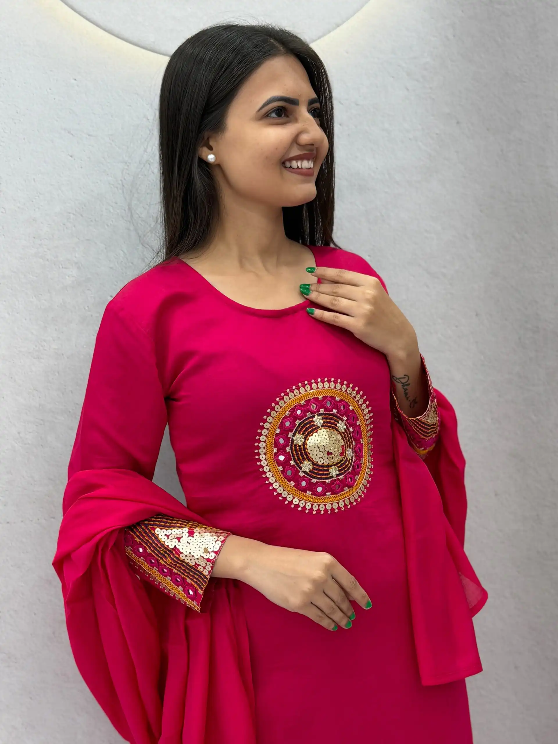 PC 598 Pink Roman Silk Salwar Suit with Sequins Work & Embroidery Work. Available at ₹2099 only. Delivery 4-6 Working Days. Shop now. | Jump Suits, Straight Suits, Casual Suits, Creative suits, Designer Suits, Palazzo Suits, Party Wear Suits, Patiala Suits, Salwar suit