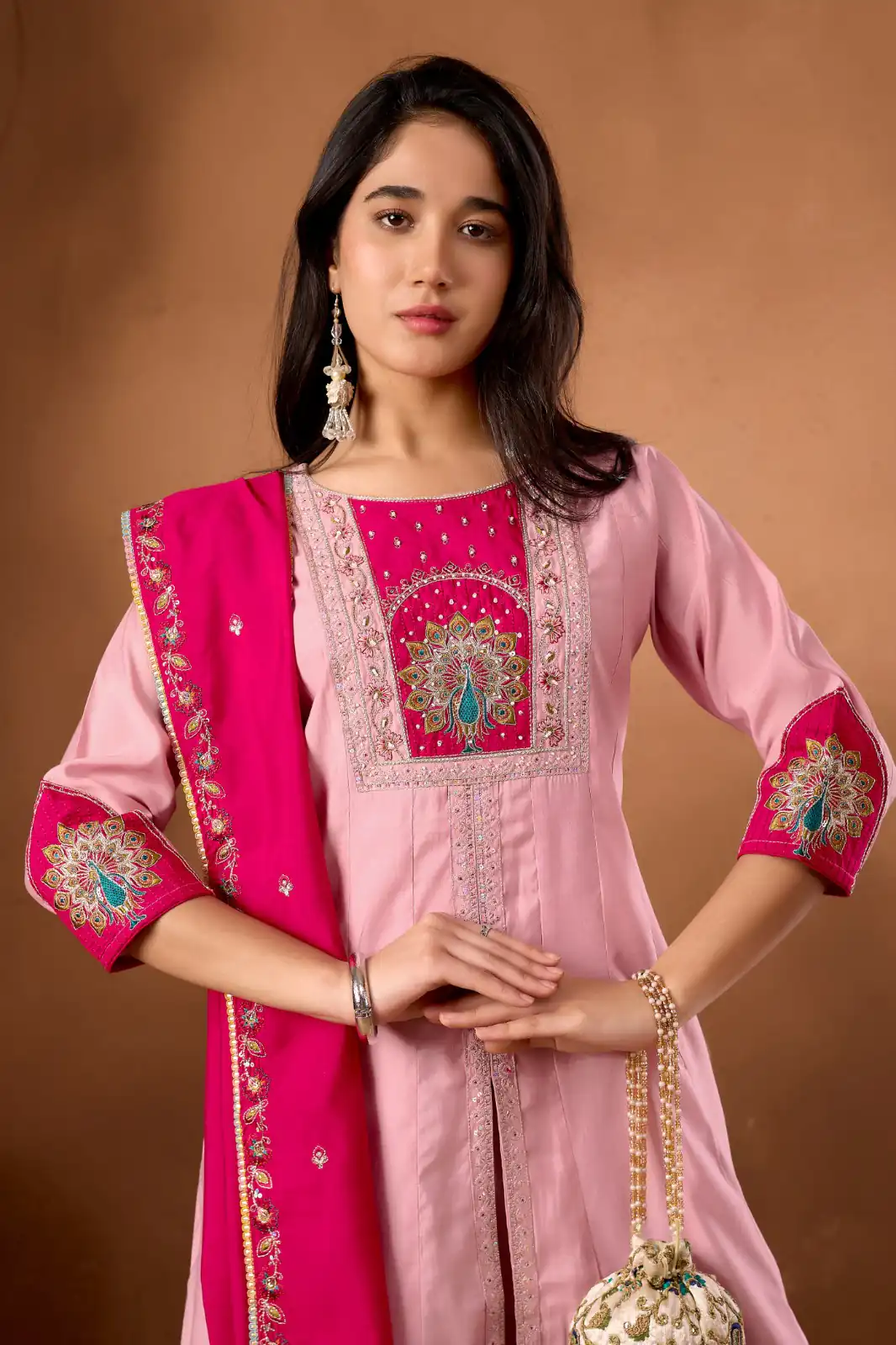 DIVA 150 Pink Silk Salwar Suit with Sequins Work & Embroidery Work. Available at ₹2449 only. Delivery 4-6 Working Days. Shop now. | Jump Suits, Straight Suits, Casual Suits, Creative suits, Designer Suits, Palazzo Suits, Party Wear Suits, Patiala Suits, Salwar suit
