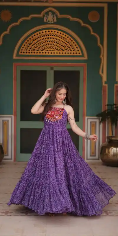 KA 1119 Purple Gown Perfect for Wedding, Party, Makar Sankranti, Festival Celebrations, Engagement –. Grab it for ₹1799. Delivery 4-6 Worki | Bollywood Gowns, Creative Gowns, Designer Gowns, Embroidered Gowns, Gowns, Party Wear Gowns
