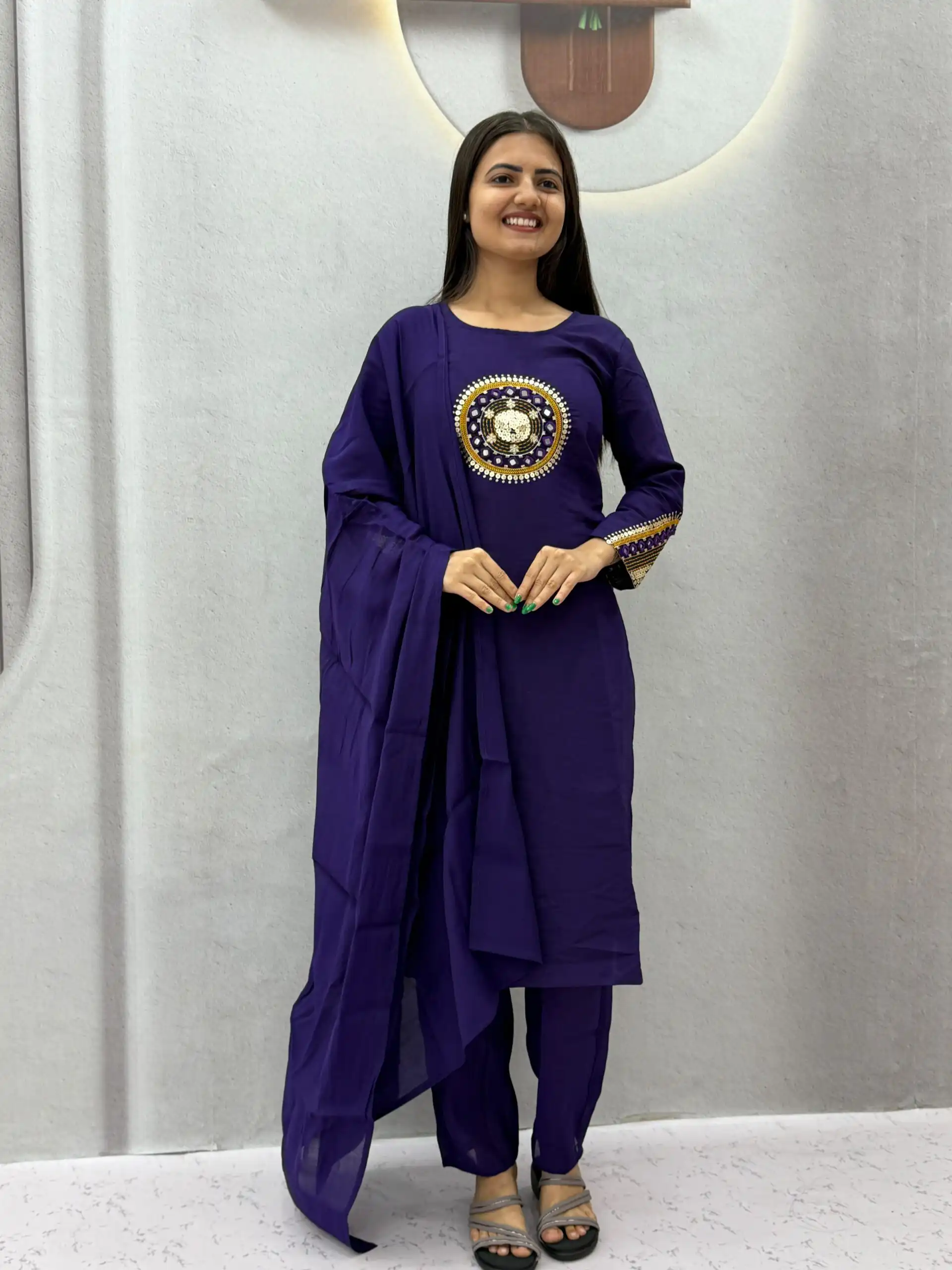 PC 598 Purple Roman Silk Salwar Suit with Sequins Work & Embroidery Work. Available at ₹2099 only. Delivery 4-6 Working Days. Shop now. | Jump Suits, Straight Suits, Casual Suits, Creative suits, Designer Suits, Palazzo Suits, Party Wear Suits, Patiala Suits, Salwar suit