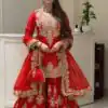 RTC 6041 Red Chinon Silk Salwar Suit Perfect for Wedding, Party, Ganesh Chaturthi, Baby Shower, Makar Sankranti – . Affordable Price ₹2649. De | Jump Suits, Straight Suits, Casual Suits, Creative suits, Designer Suits, Palazzo Suits, Party Wear Suits, Patiala Suits, Salwar suit