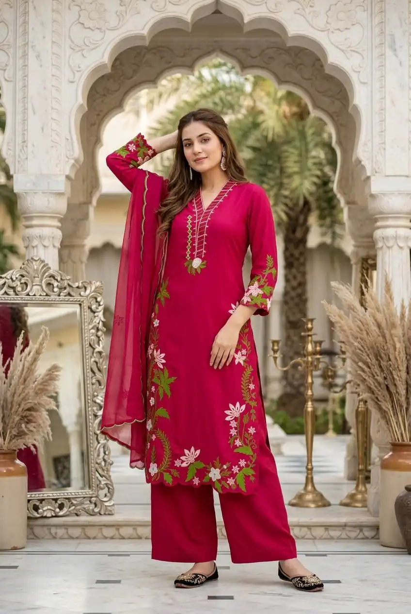ST 249 Red Roman Silk Salwar Suit with Sequins Work & Embroidery Work. Available at ₹2099 only. Delivery 4-6 Working Days. Shop now. | Jump Suits, Straight Suits, Casual Suits, Creative suits, Designer Suits, Palazzo Suits, Party Wear Suits, Patiala Suits, Salwar suit