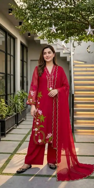 ST 249 Red Roman Silk Salwar Suit with Sequins Work & Embroidery Work. Available at ₹2099 only. Delivery 4-6 Working Days. Shop now. | Jump Suits, Straight Suits, Casual Suits, Creative suits, Designer Suits, Palazzo Suits, Party Wear Suits, Patiala Suits, Salwar suit