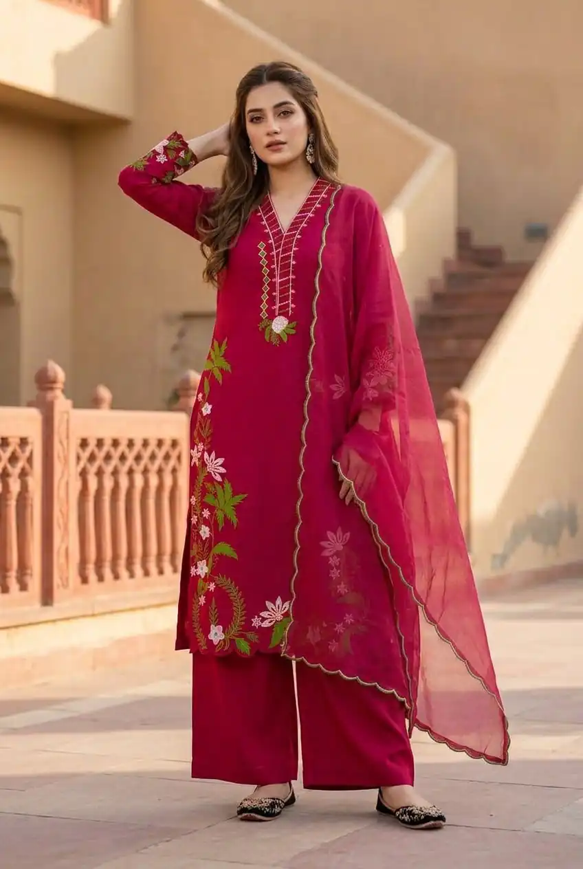 ST 249 Red Roman Silk Salwar Suit with Sequins Work & Embroidery Work. Available at ₹2099 only. Delivery 4-6 Working Days. Shop now. | Jump Suits, Straight Suits, Casual Suits, Creative suits, Designer Suits, Palazzo Suits, Party Wear Suits, Patiala Suits, Salwar suit