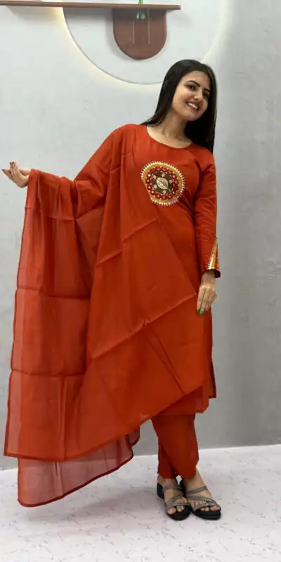 PC 598 Rust Roman Silk Salwar Suit with Sequins Work & Embroidery Work. Available at ₹2099 only. Delivery 4-6 Working Days. Shop now. | Jump Suits, Straight Suits, Casual Suits, Creative suits, Designer Suits, Palazzo Suits, Party Wear Suits, Patiala Suits, Salwar suit