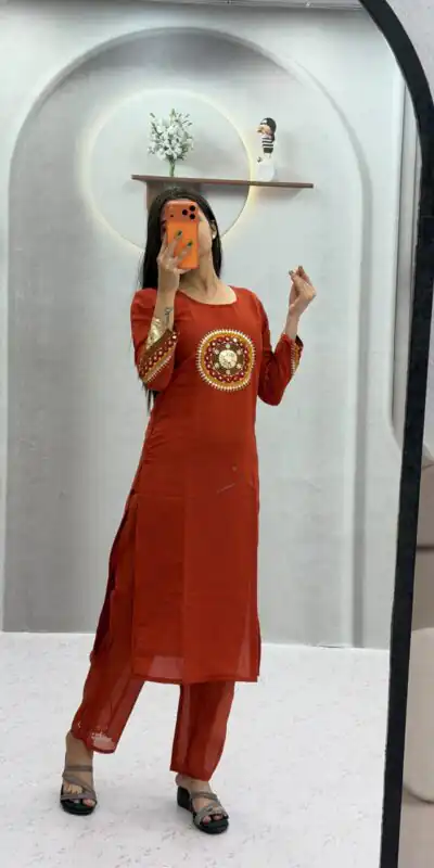 PC 598 Rust Roman Silk Salwar Suit with Sequins Work & Embroidery Work. Available at ₹2099 only. Delivery 4-6 Working Days. Shop now. | Jump Suits, Straight Suits, Casual Suits, Creative suits, Designer Suits, Palazzo Suits, Party Wear Suits, Patiala Suits, Salwar suit