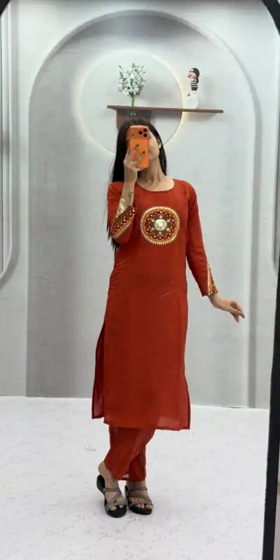 PC 598 Rust Roman Silk Salwar Suit with Sequins Work & Embroidery Work. Available at ₹2099 only. Delivery 4-6 Working Days. Shop now. | Jump Suits, Straight Suits, Casual Suits, Creative suits, Designer Suits, Palazzo Suits, Party Wear Suits, Patiala Suits, Salwar suit