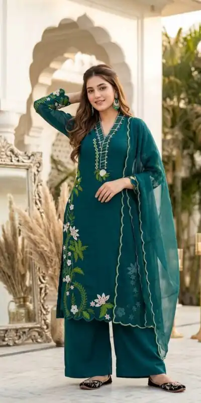 ST 249 Teal Roman Silk Salwar Suit with Sequins Work & Embroidery Work. Available at ₹2099 only. Delivery 4-6 Working Days. Shop now. | Jump Suits, Straight Suits, Casual Suits, Creative suits, Designer Suits, Palazzo Suits, Party Wear Suits, Patiala Suits, Salwar suit