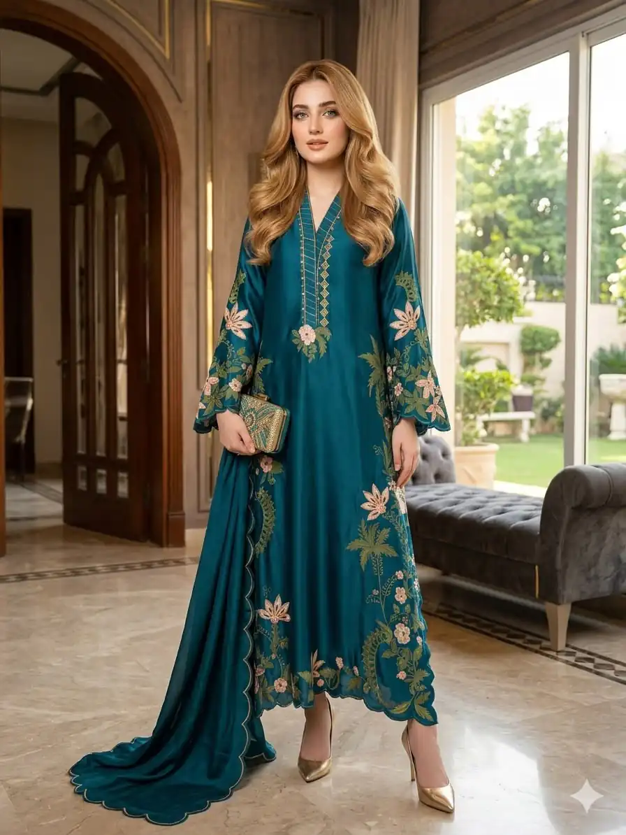ST 249 Teal Roman Silk Salwar Suit with Sequins Work & Embroidery Work. Available at ₹2099 only. Delivery 4-6 Working Days. Shop now. | Jump Suits, Straight Suits, Casual Suits, Creative suits, Designer Suits, Palazzo Suits, Party Wear Suits, Patiala Suits, Salwar suit