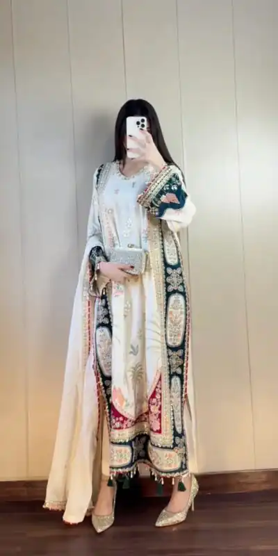 LG 2141 White Star Silk Salwar Suit with Embroidery Work & Sequins Work. Festive Deal ₹2999. Delivery 4-6 Working Days. Shop now. | Jump Suits, Straight Suits, Casual Suits, Creative suits, Designer Suits, Palazzo Suits, Party Wear Suits, Patiala Suits, Salwar suit