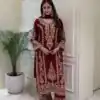 SRK 5365 Maroon Faux Georgette Salwar Suit erfect for Wedding, Party, Mehendi, Pongal, Reception – . Available at ₹2449 only. Delivery 4-6 Working Days | Jump Suits, Straight Suits, Casual Suits, Creative suits, Designer Suits, Palazzo Suits, Party Wear Suits, Patiala Suits, Salwar suit