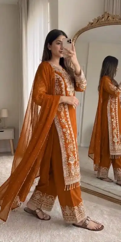 SRK 5365 Mastered Faux Georgette Salwar Suit erfect for Wedding, Party, Mehendi, Pongal, Reception – . Available at ₹2449 only. Delivery 4-6 Working Days | Jump Suits, Straight Suits, Casual Suits, Creative suits, Designer Suits, Palazzo Suits, Party Wear Suits, Patiala Suits, Salwar suit