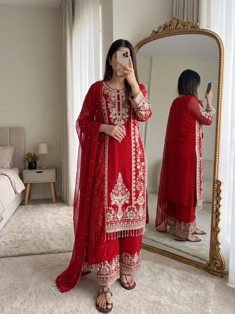 SRK 5365 Pink Faux Georgette Salwar Suit erfect for Wedding, Party, Mehendi, Pongal, Reception – . Available at ₹2449 only. Delivery 4-6 Working Days | Jump Suits, Straight Suits, Casual Suits, Creative suits, Designer Suits, Palazzo Suits, Party Wear Suits, Patiala Suits, Salwar suit