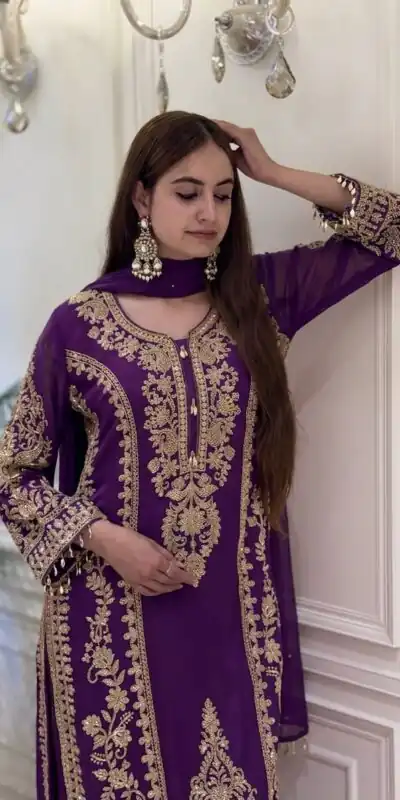 SRK 5365 Purple Faux Georgette Salwar Suit erfect for Wedding, Party, Mehendi, Pongal, Reception – . Available at ₹2449 only. Delivery 4-6 Working Days | Jump Suits, Straight Suits, Casual Suits, Creative suits, Designer Suits, Palazzo Suits, Party Wear Suits, Patiala Suits, Salwar suit