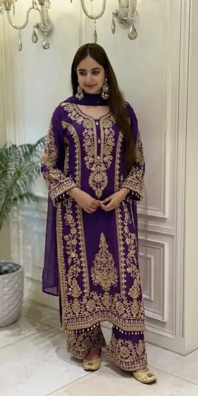 SRK 5365 Purple Faux Georgette Salwar Suit erfect for Wedding, Party, Mehendi, Pongal, Reception – . Available at ₹2449 only. Delivery 4-6 Working Days | Jump Suits, Straight Suits, Casual Suits, Creative suits, Designer Suits, Palazzo Suits, Party Wear Suits, Patiala Suits, Salwar suit