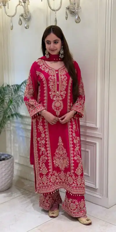 SRK 5365 Red Faux Georgette Salwar Suit erfect for Wedding, Party, Mehendi, Pongal, Reception – . Available at ₹2449 only. Delivery 4-6 Working Days | Jump Suits, Straight Suits, Casual Suits, Creative suits, Designer Suits, Palazzo Suits, Party Wear Suits, Patiala Suits, Salwar suit