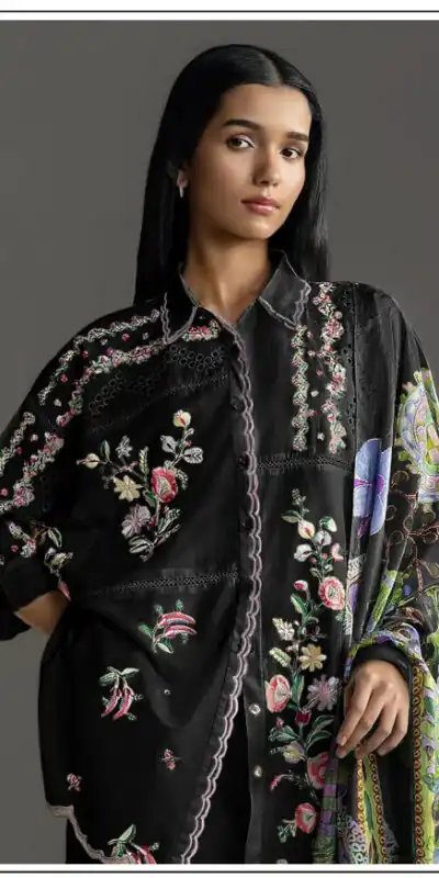 FC 1228 Black Cambric Cotton Salwar Suit with Digital Print & Embroidery Work. Festive Deal ₹2499. Delivery 4-6 Working Days. Shop now. | Jump Suits, Straight Suits, Casual Suits, Creative suits, Designer Suits, Palazzo Suits, Party Wear Suits, Patiala Suits, Salwar suit