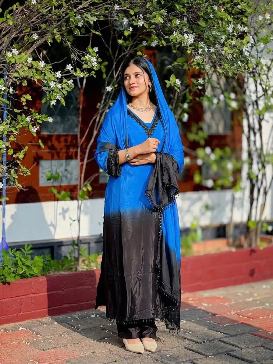 SR 1710 Blue French Crep Silk Salwar Suit Perfect for Wedding, Party, Engagement, Baisakhi, Pongal – . Special Price ₹2149. Delivery 4-6 Working Days | Jump Suits, Straight Suits, Casual Suits, Creative suits, Designer Suits, Palazzo Suits, Party Wear Suits, Patiala Suits, Salwar suit
