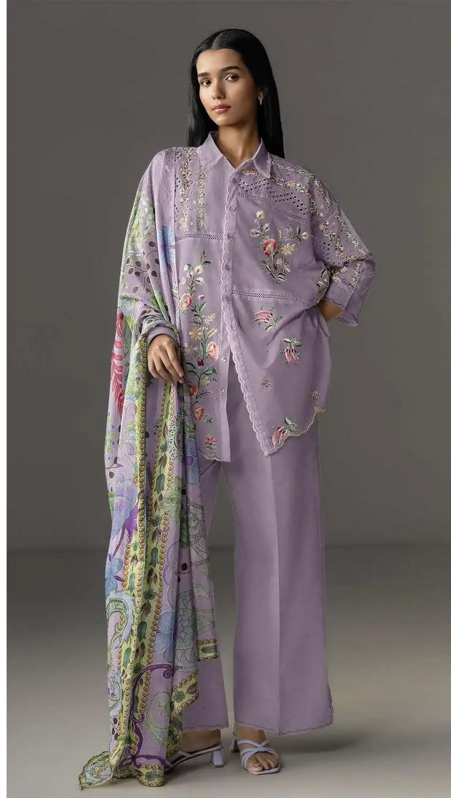 FC 1228 Lavender Cambric Cotton Salwar Suit with Digital Print & Embroidery Work. Festive Deal ₹2499. Delivery 4-6 Working Days. Shop now. | Jump Suits, Straight Suits, Casual Suits, Creative suits, Designer Suits, Palazzo Suits, Party Wear Suits, Patiala Suits, Salwar suit
