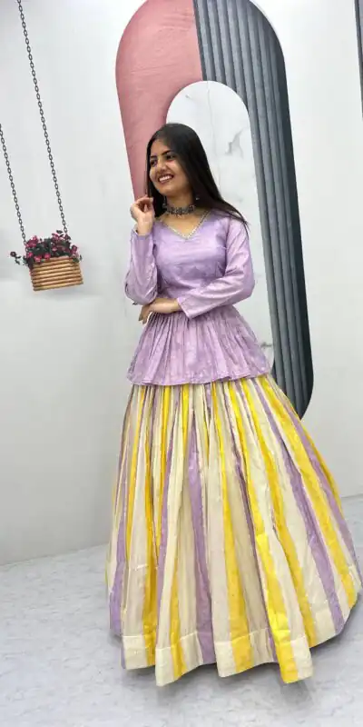 PC 573 Lavender in Jacquard Silk Designer Work Lehenga Choli . Introductory Price ₹2249. Delivery 4-6 Working Days. Shop now. | Bollywood Lehenga, Creative Lehenga, Designer Lehenga, Embroidered Lehenga, Lehenga, Party Wear Lehenga