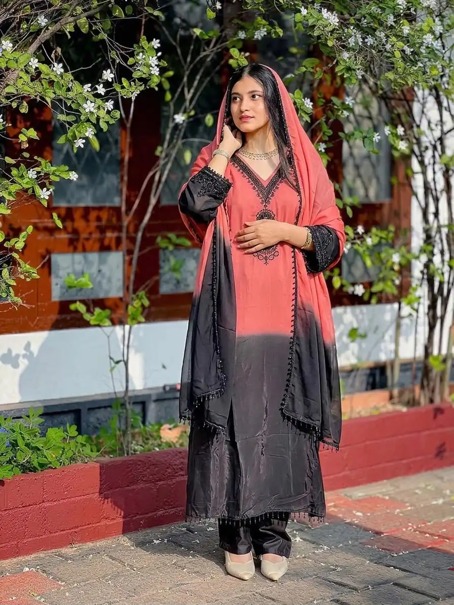 SR 1710 Peach French Crep Silk Salwar Suit Perfect for Wedding, Party, Engagement, Baisakhi, Pongal – . Special Price ₹2149. Delivery 4-6 Working Days | Jump Suits, Straight Suits, Casual Suits, Creative suits, Designer Suits, Palazzo Suits, Party Wear Suits, Patiala Suits, Salwar suit