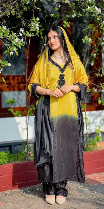 SR 1710 Yellow French Crep Silk Salwar Suit Perfect for Wedding, Party, Engagement, Baisakhi, Pongal – . Special Price ₹2149. Delivery 4-6 Working Days | Jump Suits, Straight Suits, Casual Suits, Creative suits, Designer Suits, Palazzo Suits, Party Wear Suits, Patiala Suits, Salwar suit