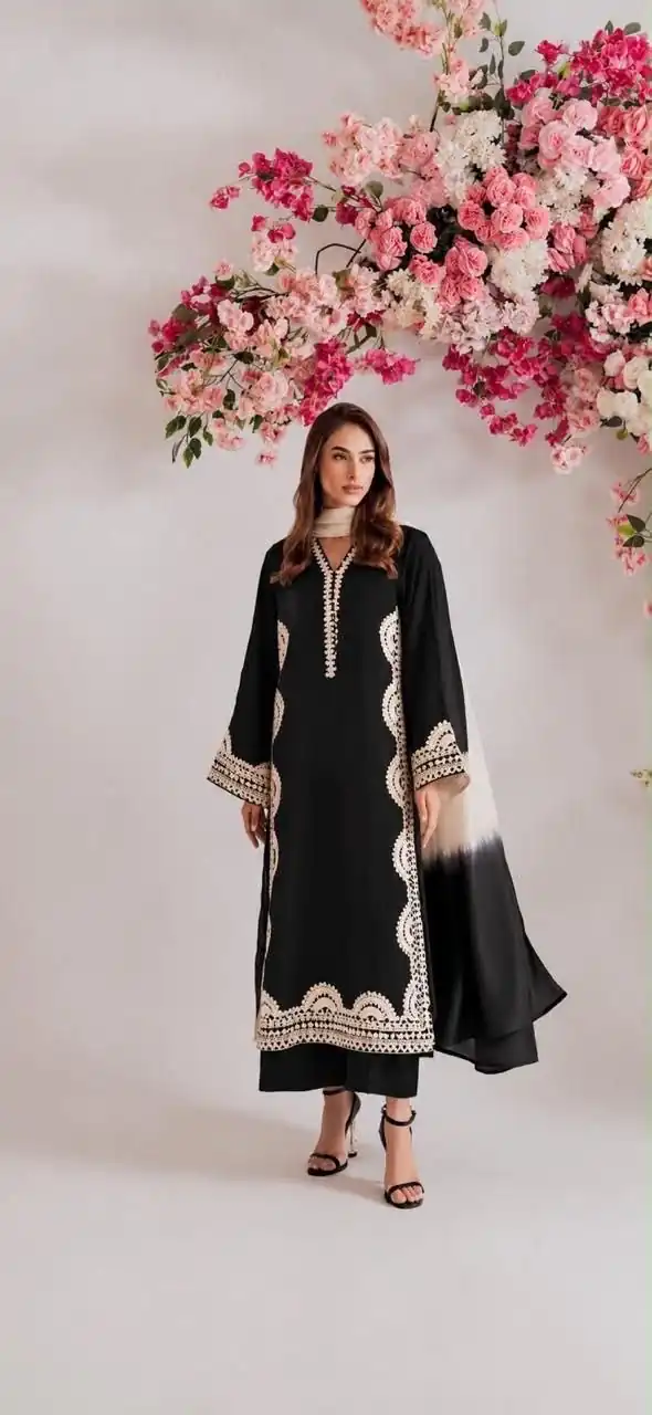 RTC 6060 Black in Biscuit Slab. Thread Embroidery & Embroidery Work Salwar Suit Special Price ₹2399. Delivery 4-6 Working Days. Shop now. | Jump Suits, Straight Suits, Casual Suits, Creative suits, Designer Suits, Palazzo Suits, Party Wear Suits, Patiala Suits, Salwar suit