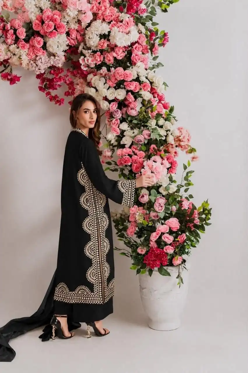RTC 6060 Black in Biscuit Slab. Thread Embroidery & Embroidery Work Salwar Suit Special Price ₹2399. Delivery 4-6 Working Days. Shop now. | Jump Suits, Straight Suits, Casual Suits, Creative suits, Designer Suits, Palazzo Suits, Party Wear Suits, Patiala Suits, Salwar suit