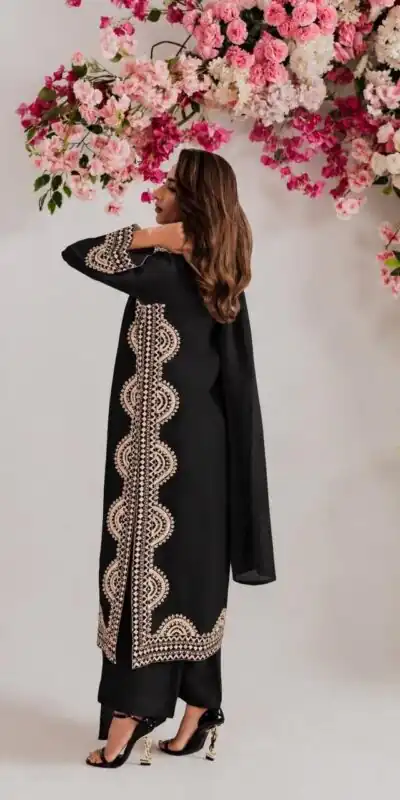 RTC 6060 Black in Biscuit Slab. Thread Embroidery & Embroidery Work Salwar Suit Special Price ₹2399. Delivery 4-6 Working Days. Shop now. | Jump Suits, Straight Suits, Casual Suits, Creative suits, Designer Suits, Palazzo Suits, Party Wear Suits, Patiala Suits, Salwar suit
