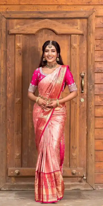 KP 6084 Peach Soft Lichi Silk Saree with Lace Work & Lace Border. Introductory Price ₹1449. Delivery 4-6 Working Days. Shop now. | Bollywood Sarees, Creative Sarees, Designer Sarees, Embroidered Sarees, Ethnic Saree, Modern Digital sarees, Party Wear Sarees, Sarees