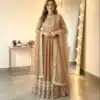 SSR 546 Chiku in Georgette Embroidery Work & Sequins Work Gown . Get it for ₹2149. Delivery 4-6 Working Days. Online Shop now. | Bollywood Gowns, Creative Gowns, Designer Gowns, Embroidered Gowns, Gowns, Party Wear Gowns