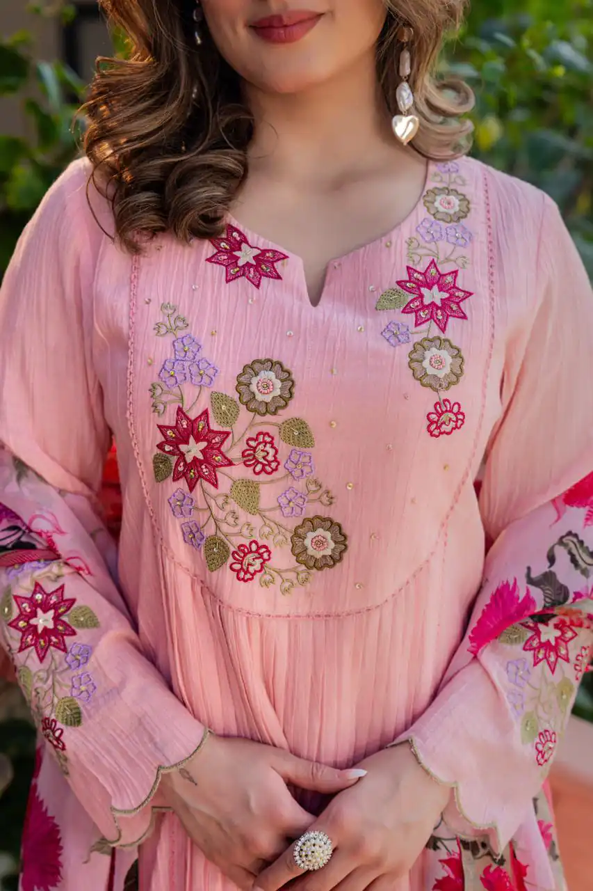 DIVA 166 Peach Mal Chanderi Salwar Suit Perfect for Wedding, Party, Baisakhi, Housewarming, Sangeet – Introductory Price ₹2249. Delivery 4-6 Working D | Jump Suits, Straight Suits, Casual Suits, Creative suits, Designer Suits, Palazzo Suits, Party Wear Suits, Patiala Suits, Salwar suit