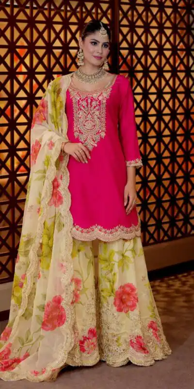 ZC 8011 Pink Chinon Silk Salwar Suit with Embroidery Work & Sequins Work. Get it for ₹2399. Delivery 4-6 Working Days. Shop now. | Jump Suits, Straight Suits, Casual Suits, Creative suits, Designer Suits, Palazzo Suits, Party Wear Suits, Patiala Suits, Salwar suit