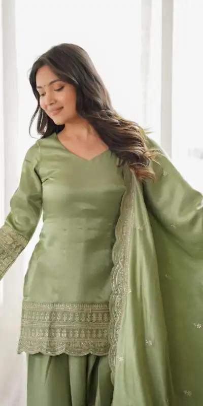 KB 304 Pista in Glass Roman Silk. Sequins Work & Embroidery Work Salwar Suit Festive Deal ₹1999. Delivery 4-6 Working Days. Shop now. | Jump Suits, Straight Suits, Casual Suits, Creative suits, Designer Suits, Palazzo Suits, Party Wear Suits, Patiala Suits, Salwar suit