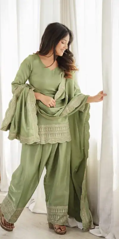 KB 304 Pista in Glass Roman Silk. Sequins Work & Embroidery Work Salwar Suit Festive Deal ₹1999. Delivery 4-6 Working Days. Shop now. | Jump Suits, Straight Suits, Casual Suits, Creative suits, Designer Suits, Palazzo Suits, Party Wear Suits, Patiala Suits, Salwar suit