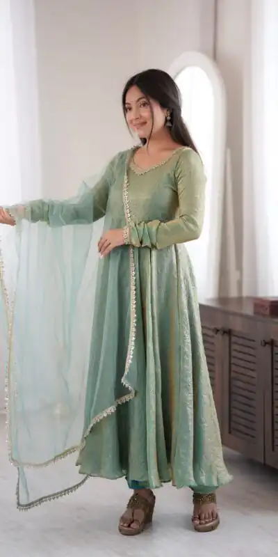 SRK 5355 Rama Doremon Crush Gown with Lace Work & Mirror Work. Exclusive Offer ₹2099. Delivery 4-6 Working Days. Shop now. | Bollywood Gowns, Creative Gowns, Designer Gowns, Embroidered Gowns, Gowns, Party Wear Gowns