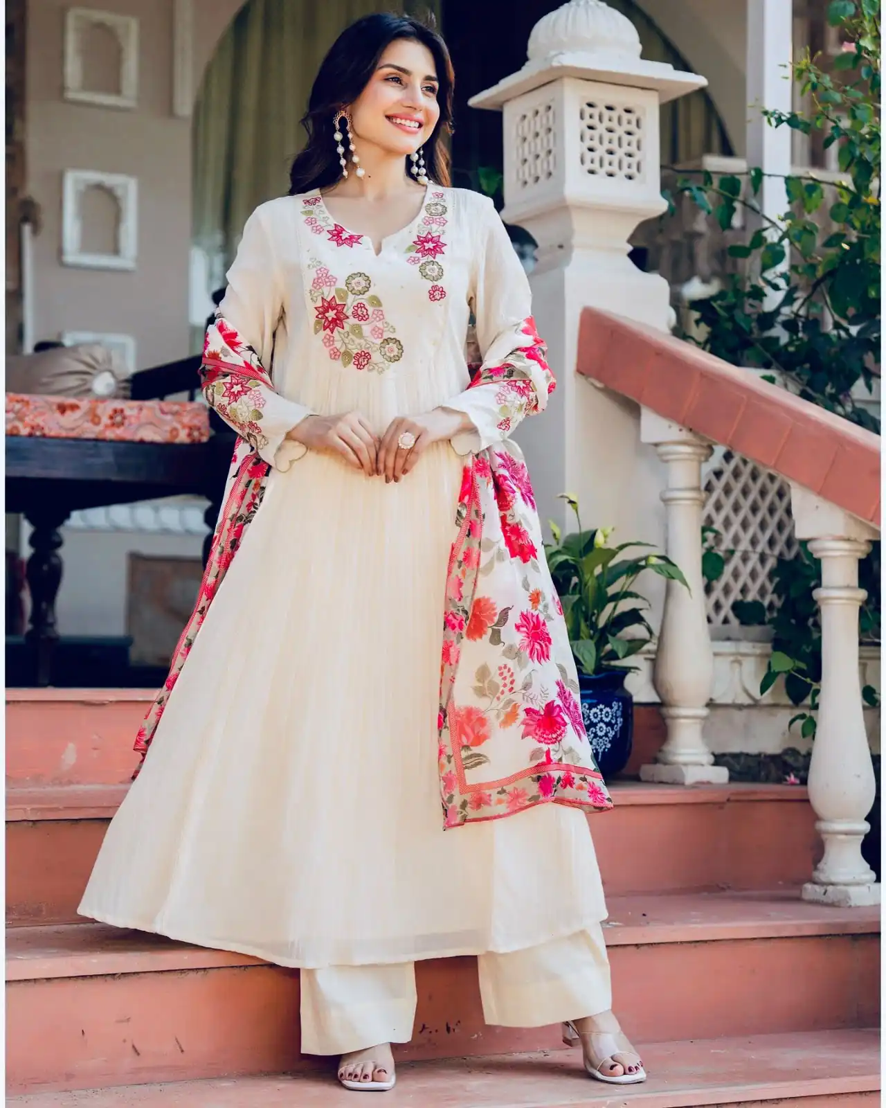 DIVA 166 White Mal Chanderi Salwar Suit Perfect for Wedding, Party, Baisakhi, Housewarming, Sangeet – Introductory Price ₹2249. Delivery 4-6 Working D | Jump Suits, Straight Suits, Casual Suits, Creative suits, Designer Suits, Palazzo Suits, Party Wear Suits, Patiala Suits, Salwar suit