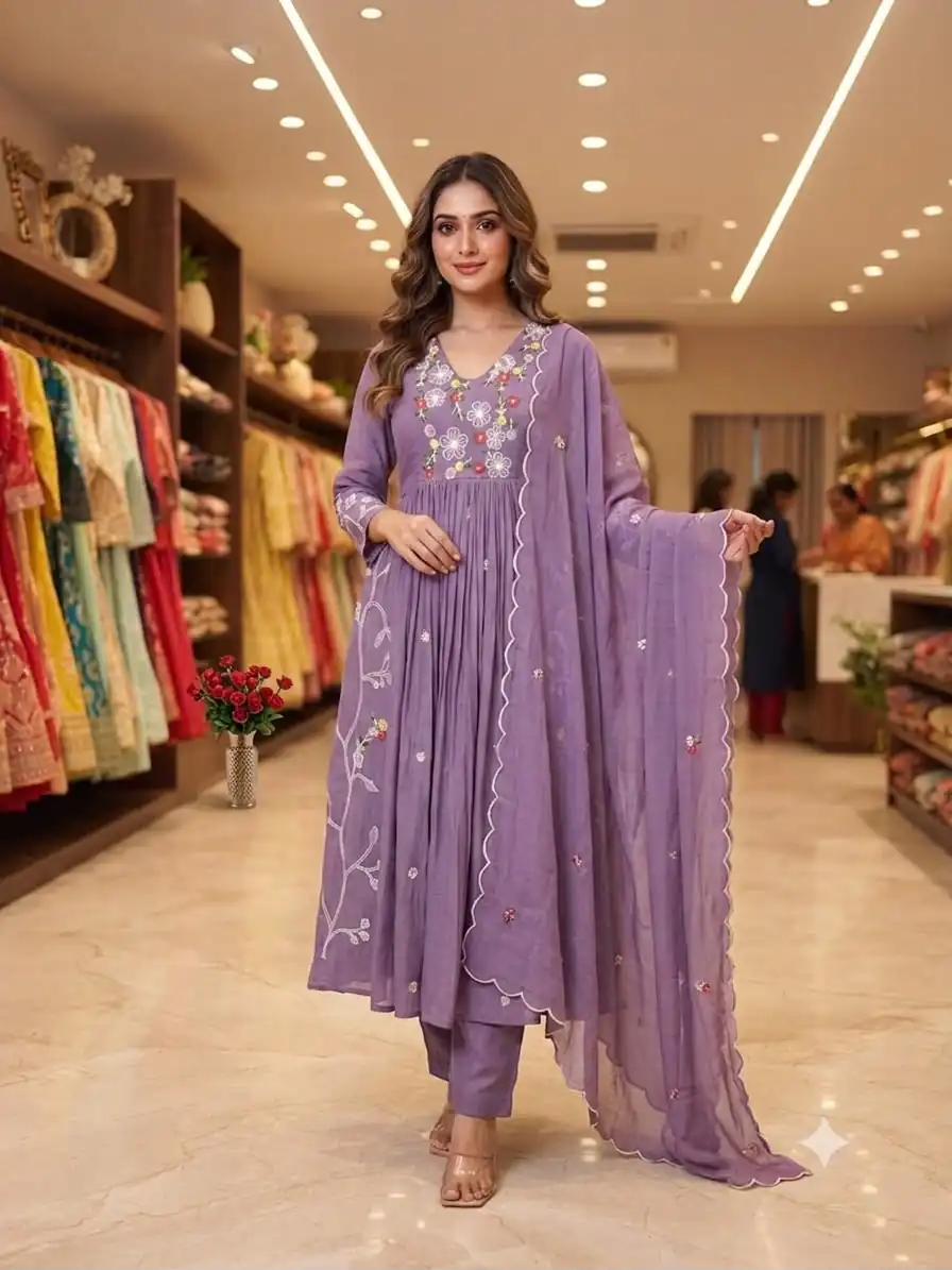 LG 2131 Lavender Mul Chanderi Salwar Suit with Embroidery Work & Sequins Work. Festive Deal ₹2199. Delivery 4-6 Working Days. Shop nowp | Jump Suits, Straight Suits, Casual Suits, Creative suits, Designer Suits, Palazzo Suits, Party Wear Suits, Patiala Suits, Salwar suit