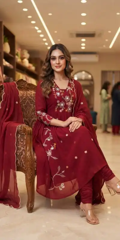 LG 2131 Maroon Mul Chanderi Salwar Suit with Embroidery Work & Sequins Work. Festive Deal ₹2199. Delivery 4-6 Working Days. Shop nowp | Jump Suits, Straight Suits, Casual Suits, Creative suits, Designer Suits, Palazzo Suits, Party Wear Suits, Patiala Suits, Salwar suit