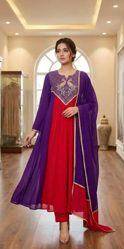 LG 2137 Purple Mul Chanderi Salwar Suit with Embroidery Work & Sequins Work. Festive Deal ₹2199. Delivery 4-6 Working Days. Shop nowp | Jump Suits, Straight Suits, Casual Suits, Creative suits, Designer Suits, Palazzo Suits, Party Wear Suits, Patiala Suits, Salwar suit