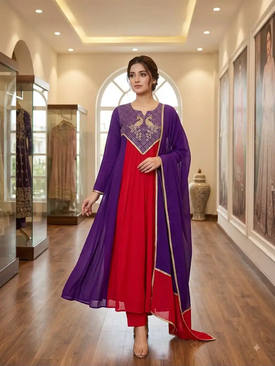LG 2137 Purple Mul Chanderi Salwar Suit with Embroidery Work & Sequins Work. Festive Deal ₹2199. Delivery 4-6 Working Days. Shop nowp | Jump Suits, Straight Suits, Casual Suits, Creative suits, Designer Suits, Palazzo Suits, Party Wear Suits, Patiala Suits, Salwar suit
